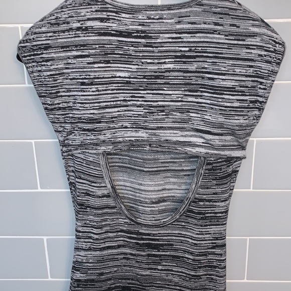 Dynamite Black and Gray Striped Mini Dress - Picture 8 of 13